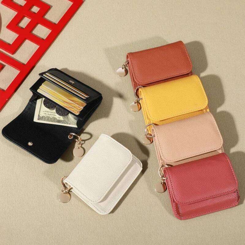 New Korean Style Women's Wallet, Solid Color Simple Coin Purse Portable Credit Card Storage Bag Y260206