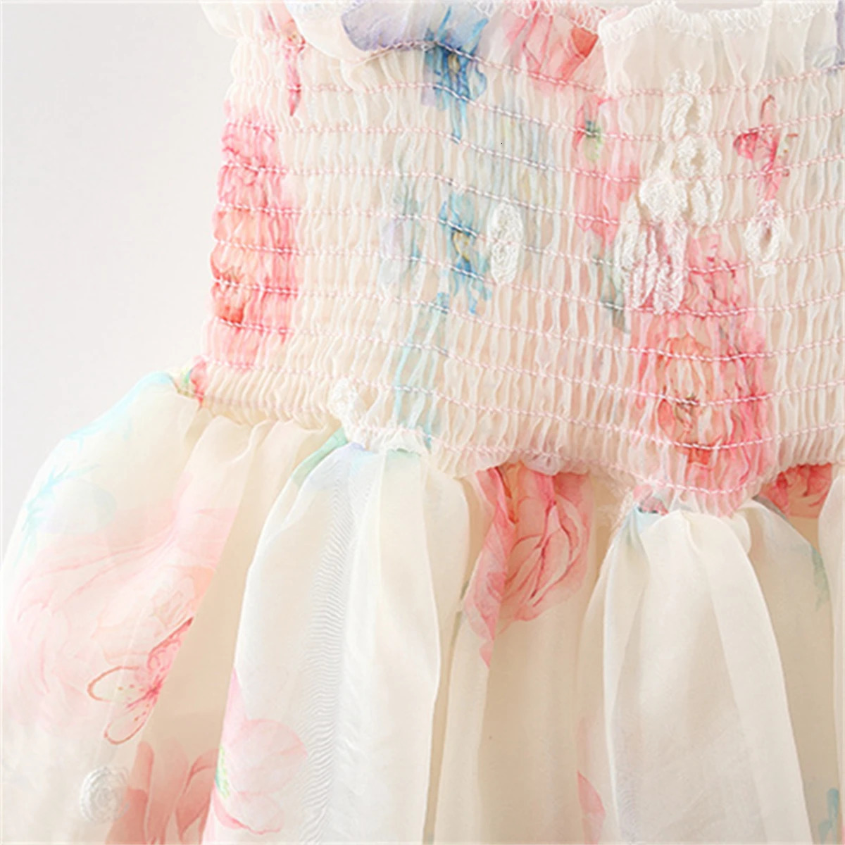 Baby Dresses Summer Sleeveless Flower Wing Girl KidS Dress First Birthday Outfit Princess Flower Fairy Girl Dress 260205