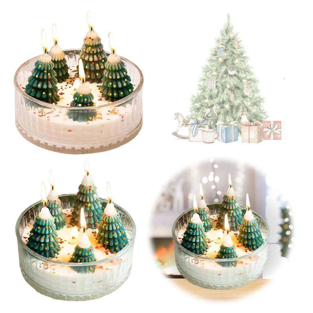 Scented Decorations Aromatherapy Candle Christmas Tree Cedar Forest Candles Xmas Gifts H260205