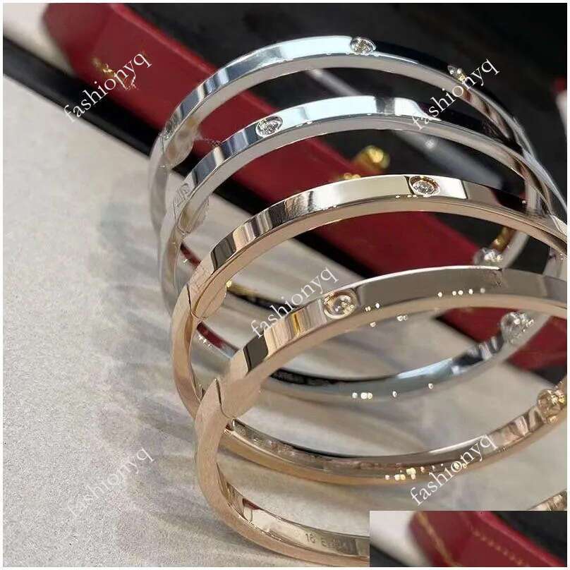 Classic Designer Love Bangle 4mm Thin 6th Titanium Steel Designer Women Men Love Bracelet Sier Rose Gold Screw Screwdriver Nail Bangles Bracelet Designer Jewelry