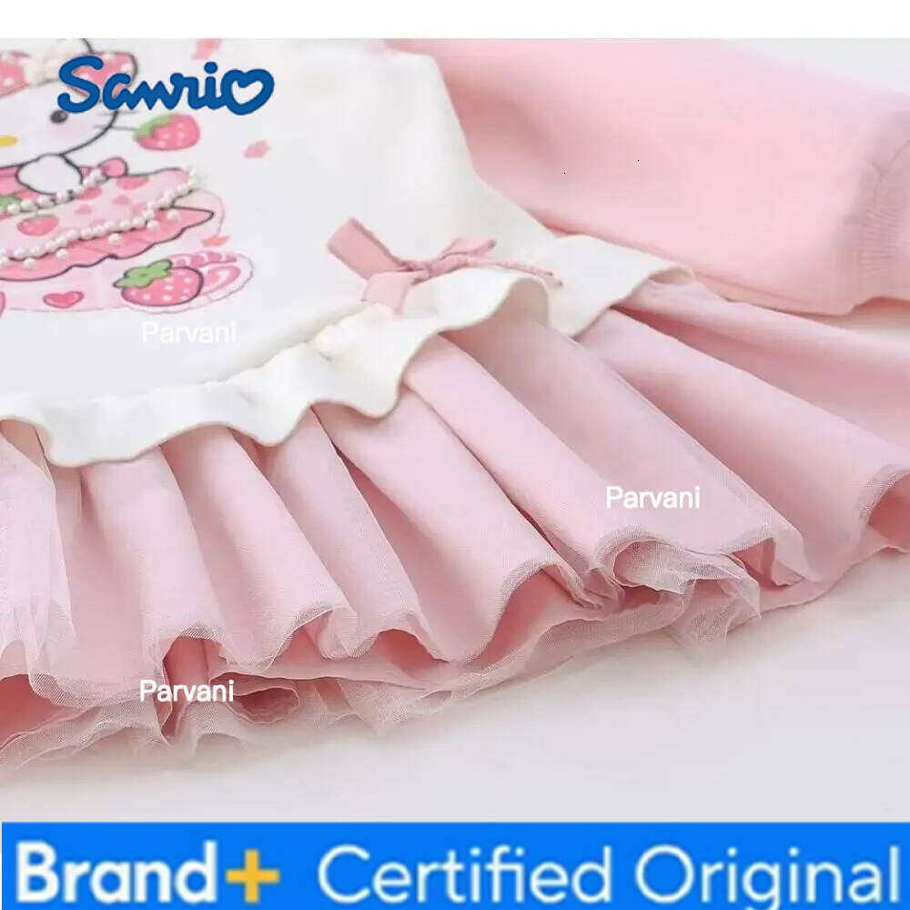 Sanrio Hello Kitty Girls'autumn Winter Velvet Sweatshirt Long-Sleeved Top Cartoon Western Style Princess Outer Wear Cute H260206 - view 7