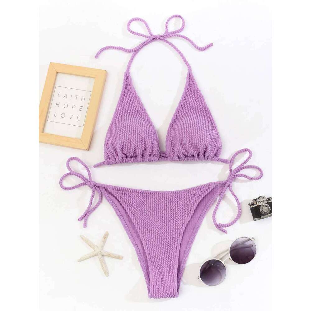 New Fashion Sexy Bikini Solid Swimsuit Women Swimwear Push Up Set Brazilian Bathing Suit Summer Beach Wear Swimming Z260206