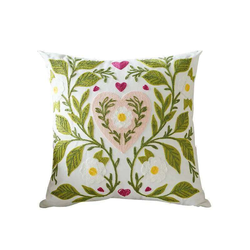 Valentines Day Embroidery Decorations Cushion Covers Heart Love Flower Pillowcase Home Decor For Couch Girlfriend Sofa Bedroom