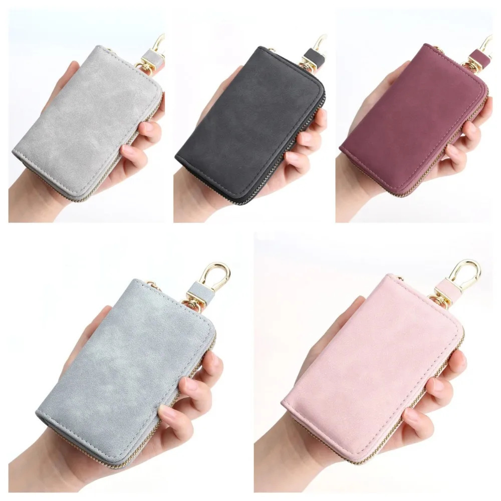 Zipper Closure Keychain Pouch Durable Key Ring Housekeepers Key Holder Waist Hanging Waterproof Car Key Organizer Card Bag 260129