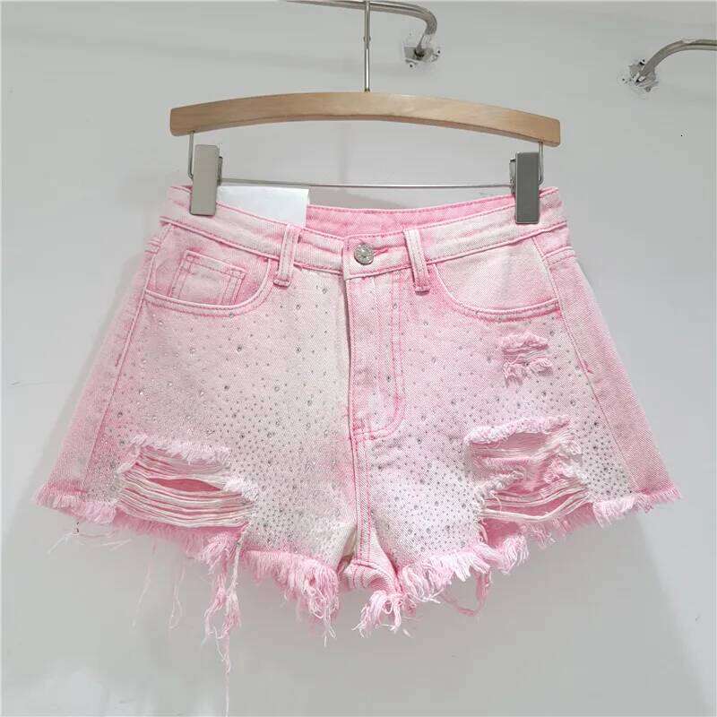 Denim Shorts for Women in The Summer of 2025 High Waisted and Slimming New Style Spicy Girl with Ripped Sexy Wide Leg Trousers XJ260206