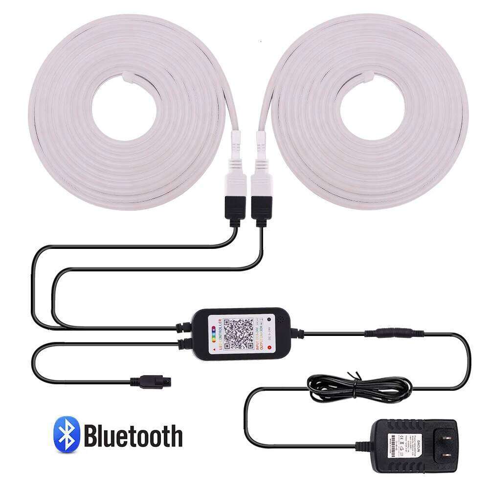 Bluetooth APP Control RGB Neon Light EU Set DC 12V TV BackLight Home Decoration Flexible Ribbon Tape Rope LED Strip Z260206