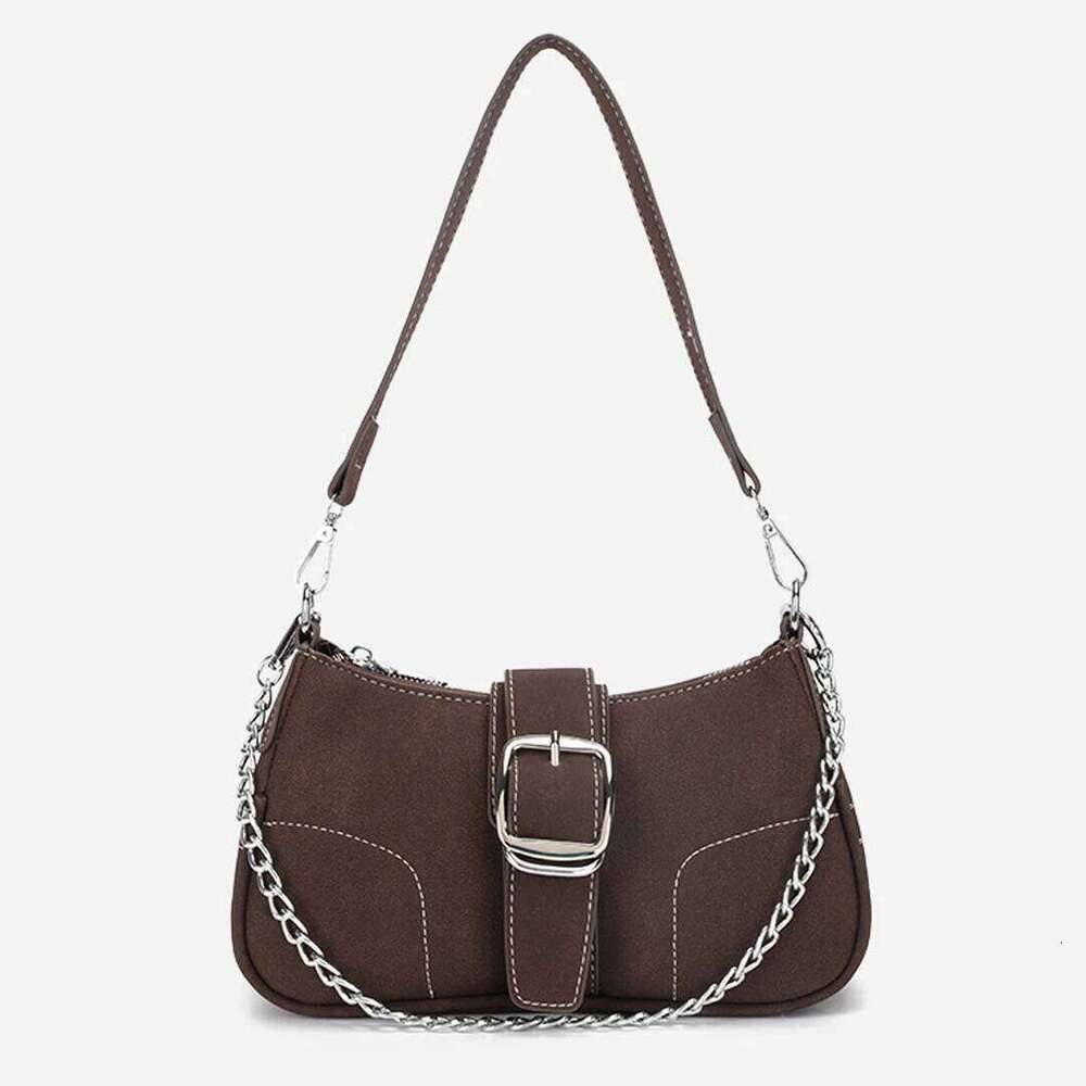 Retro frosted underarm new women's minimalist baguette bag, fashionable and versatile single shoulder crossbody small bag Y260205
