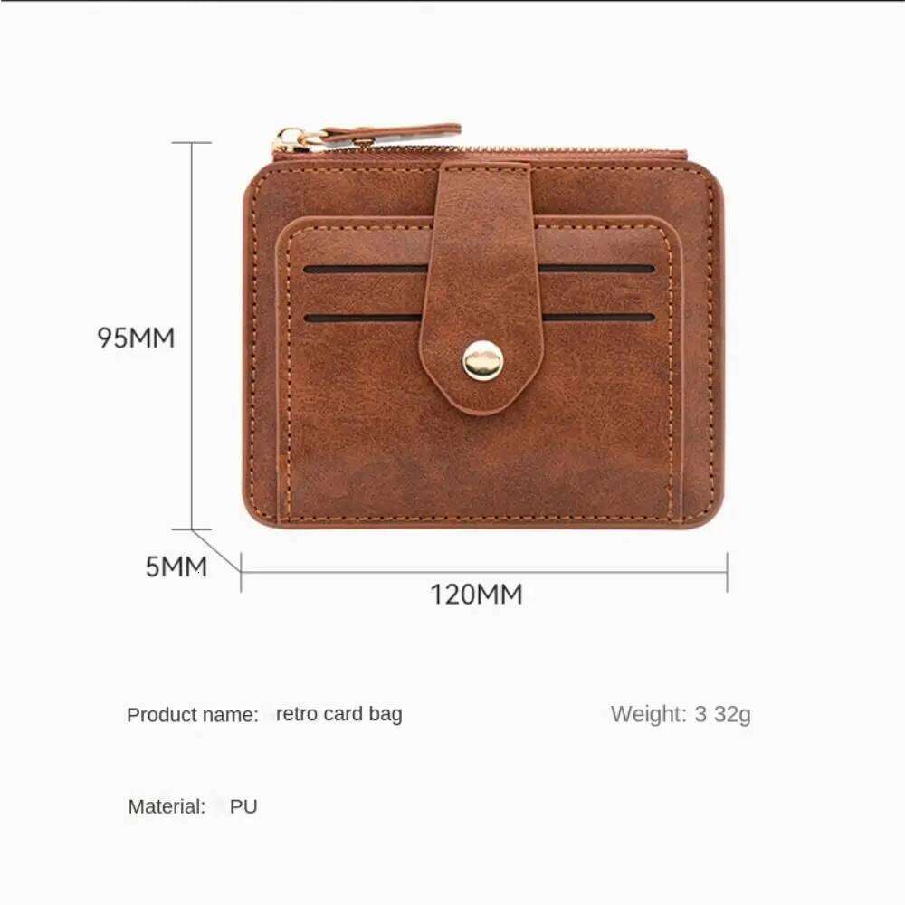 Simple PU Leather Women's Card Bag Zipper Large Capacity Men's Wallet Coin Purse for Male And Female Y260206