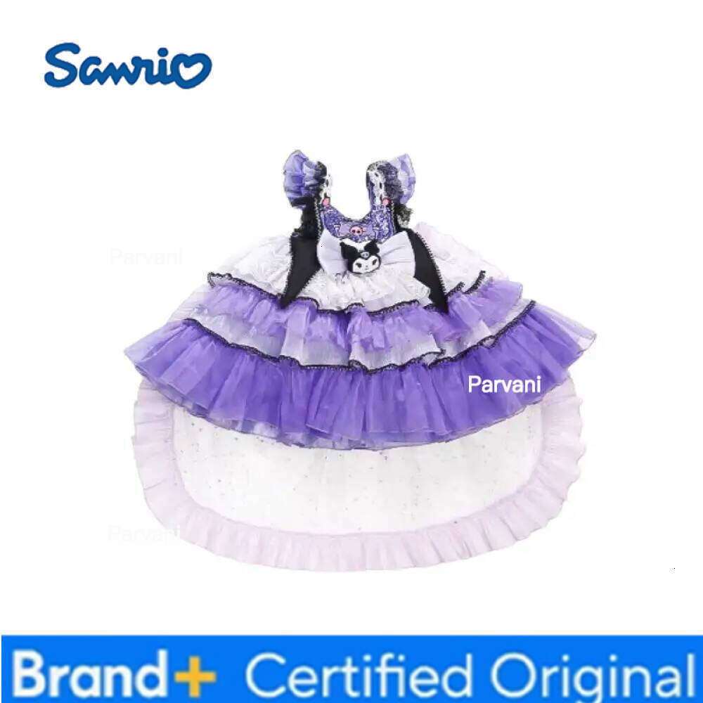 Sanrio Cute Lolita Kuromi Girls Kids Suspender s Anime Kawaii Student Dress Skirt Suit Soft Trendy Fashion Birthday Gift H2602061 - view 7