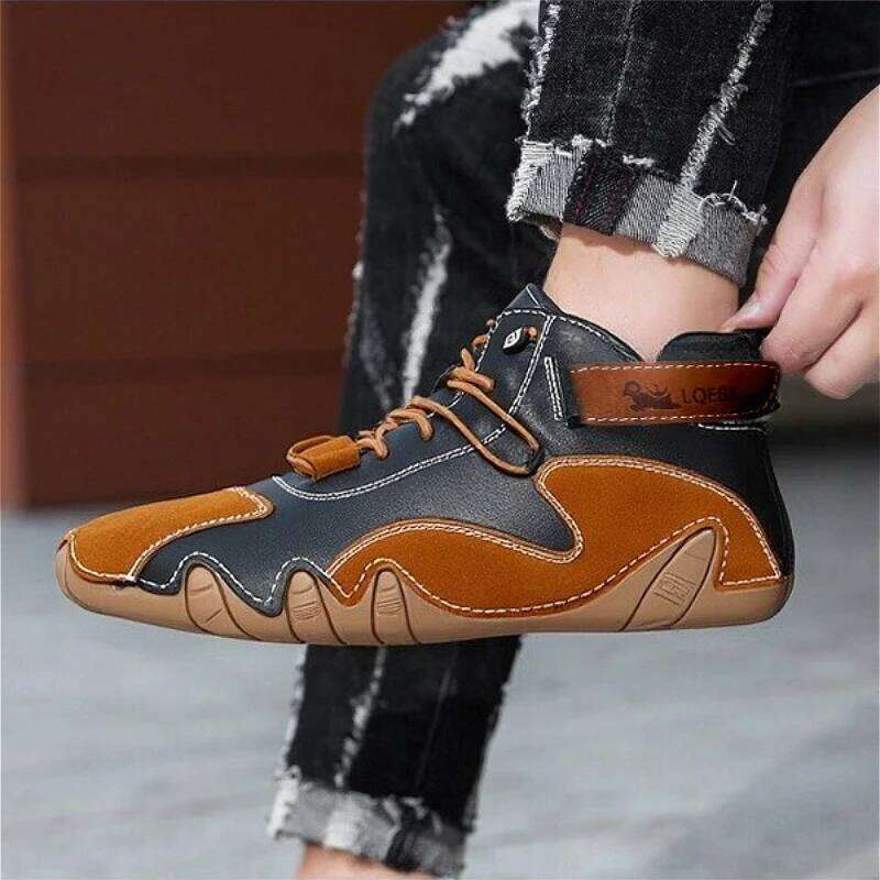 Men's Casual Comfortable Breathable Lace Up Design Appearance High Top Shoes Daily Activities Light Sports Loafers