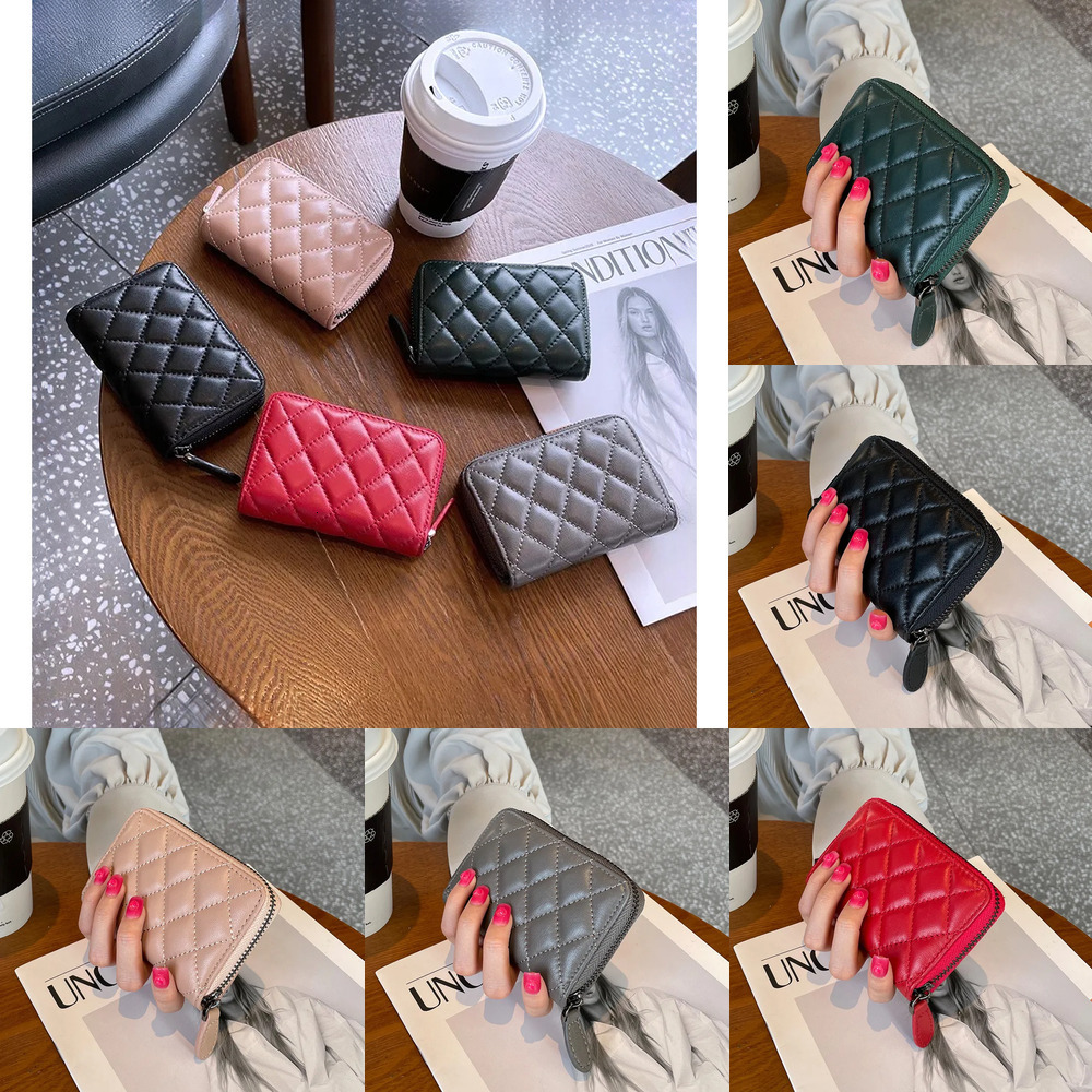 new style genuine leather short wallet women's sheepskin coin purse holder large capacity multiple card slots 555