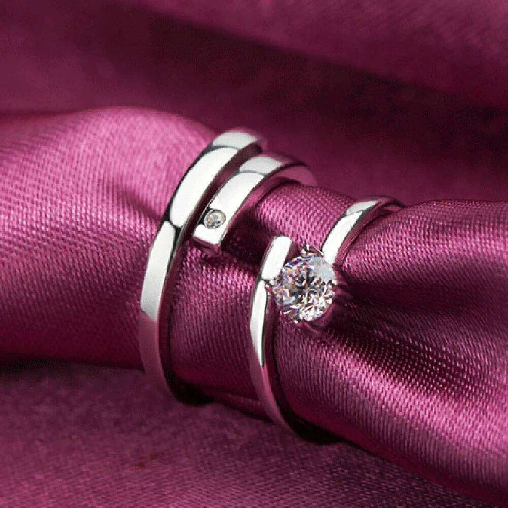 925 Sterling Silver Temperament Zirconium Opening Ring Couples Fashion Simple Birthday Party Wedding Anniversary Gift W260206