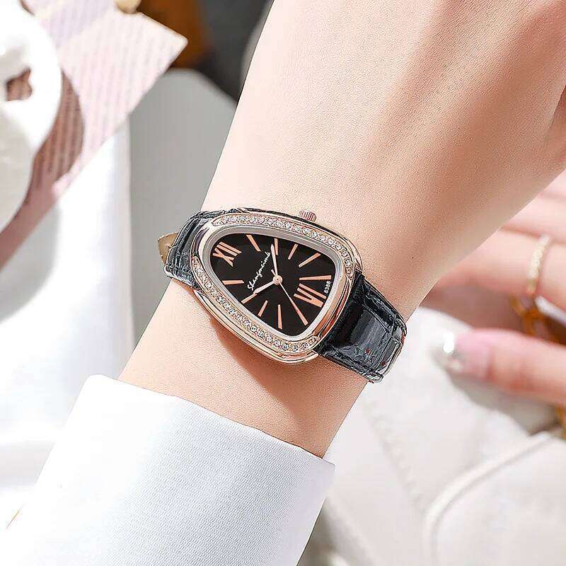 Fashion Snake Shape Dial Women Watches Casual Leather Strap Ladies Quartz Wristwatch Clock Gift Reloj MujerWithout Box Z260206