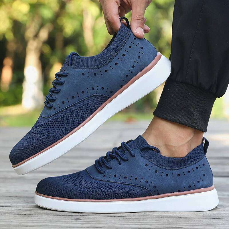 Casual Mesh Classic Breathable Comfort Excellent Fit Walking Shoes Outdoor Lightweight Knitted Trekking Sneakers Men