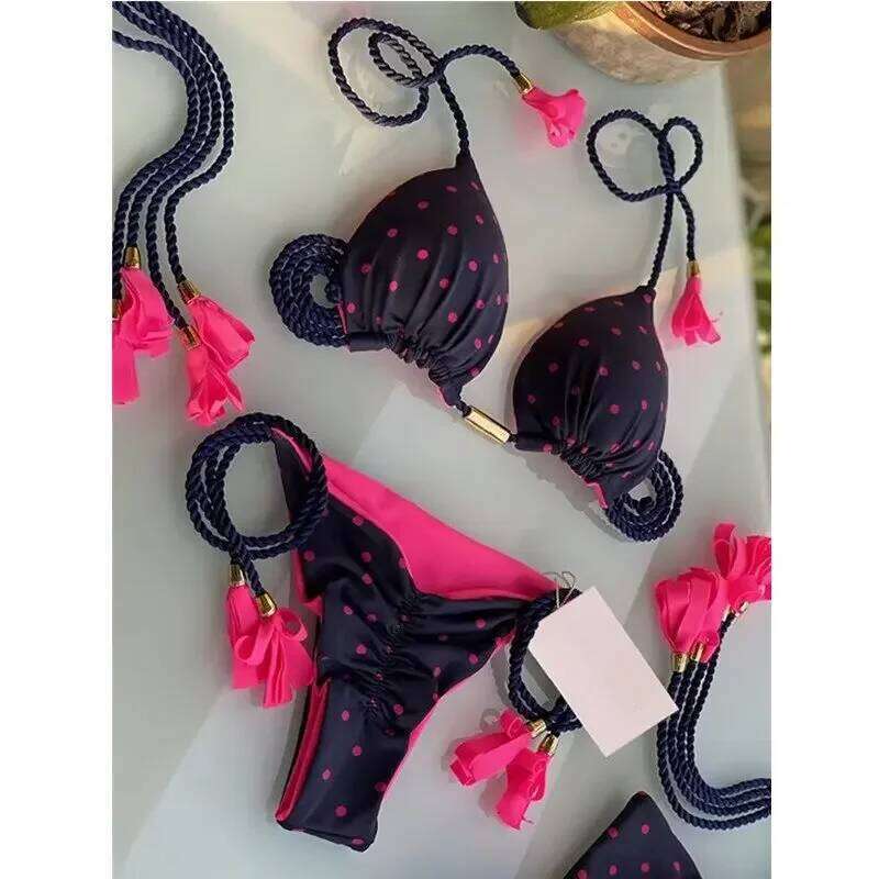 2024 Women's Bikini Rope Print Swimsuit Z260206