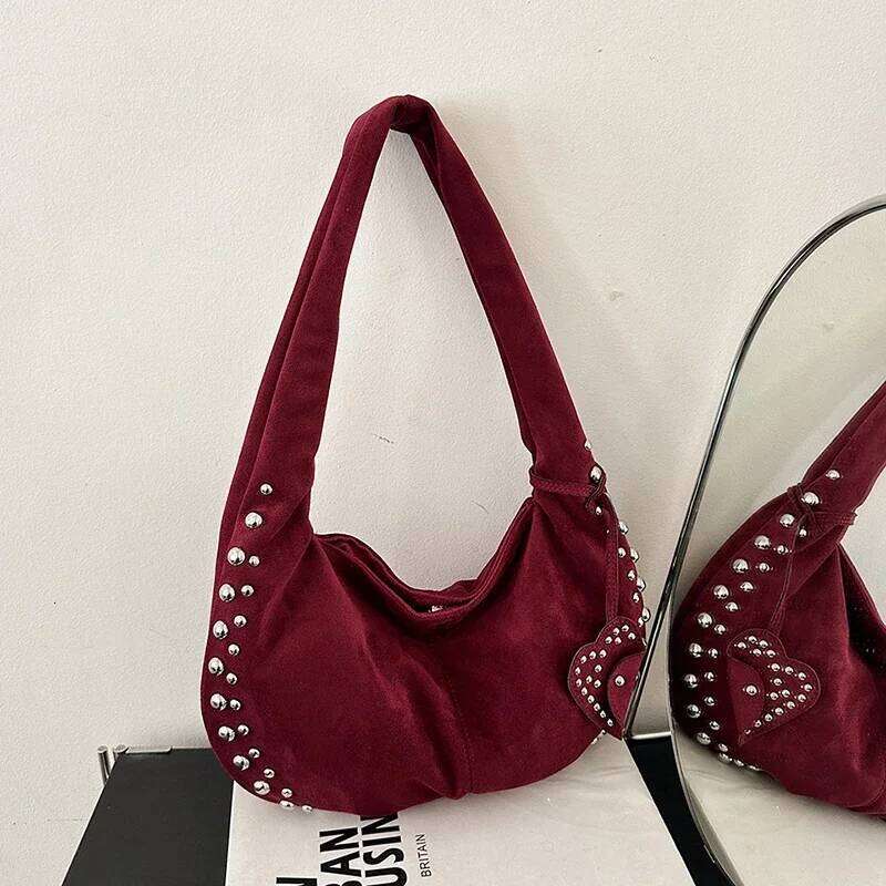 High Quality Deerskin Velvet Leather Handbag Luxury Female Underarm Satchel Purses And Designer Women Shoulder Crossbody Bags Y260205