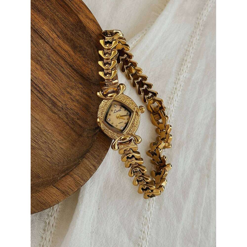 1 Piece New French-Style Gold Vintage Copper Alloy Strap, Elegant Niche, with a Sense of Sophistication, Fashionable, Simple, Luxurious, Elegant, Comp