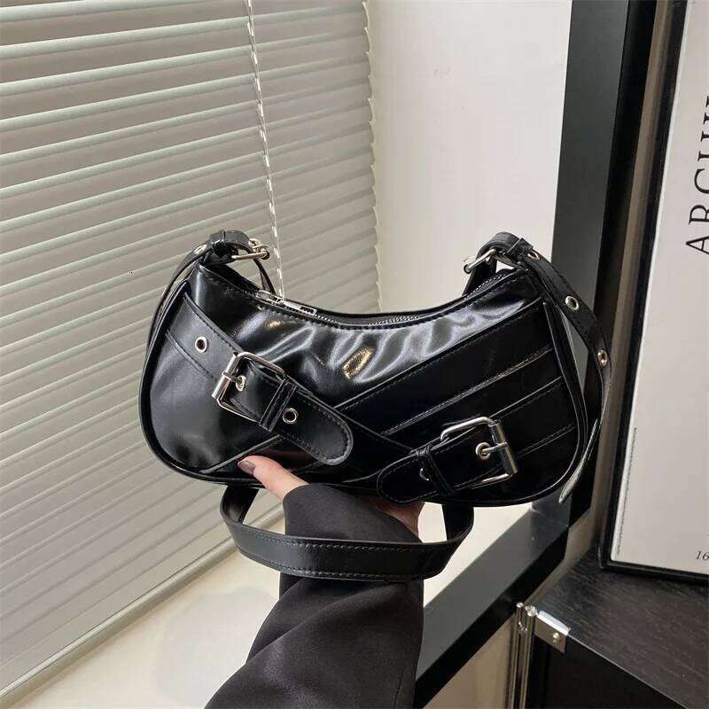 Retro Casual Belt Women's Shoulder Bags Versatile Cool Hot Girls Crossbody Handbags Y2k Simple Female Underarm Bag Purse Y260205