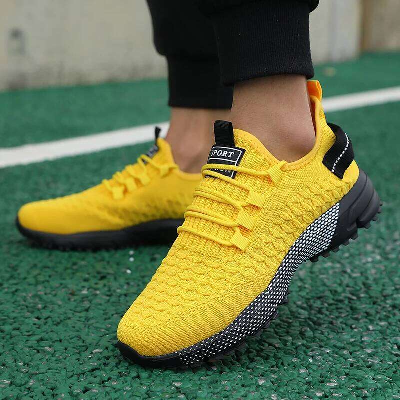 Men's Solid Lace-Up Casual Breathable Lightweight Sneakers Outdoor Mesh Running Shoe Athletic Jogging Tennis Walking Shoes