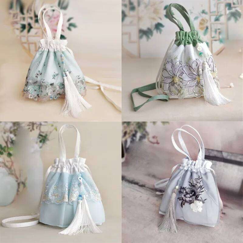 1pcs Handmade Handbag New Retro Shoulder Bag Hanfu Portable Satchel Daily Outdoor Coin Purse Women Girl Birthday Gift