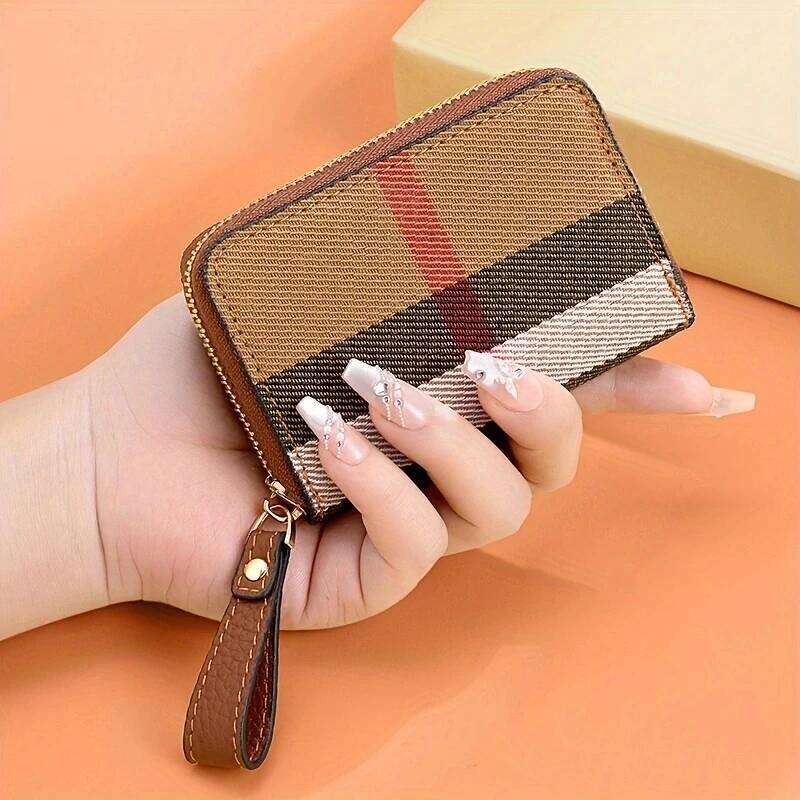 Vintage Anti-ScanRfid Anti-Theft Credit Holder Women's Wallet Multi-Layer Id and Bank Card Slots Compact Coin Storage Bag Portable Anti-Degaussin
