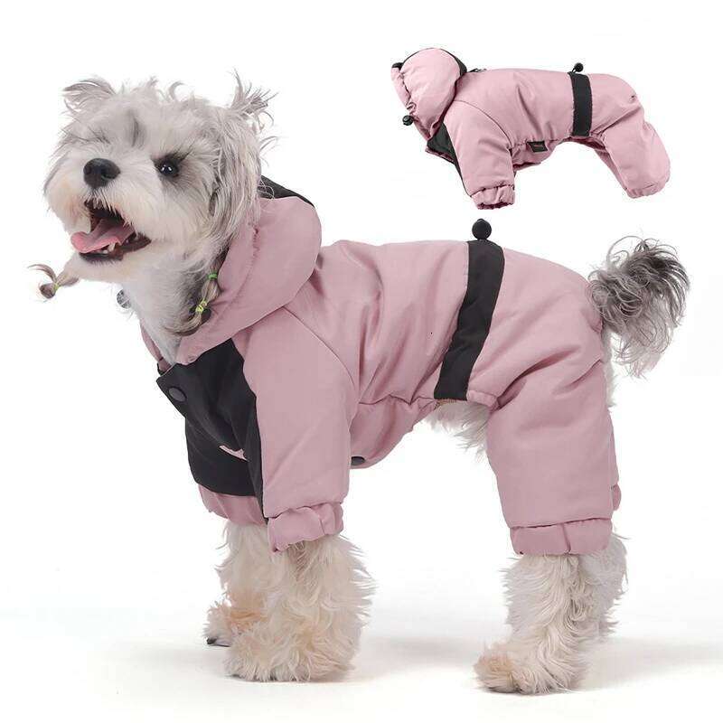 Famous brand Autumn Winter Warm Hooded Cotton Coat Vest Waterproof Pet Down Jacket Color Blocked Dog Clothing pupakaIK