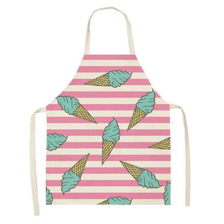 Ice Cream Women Kitchen Aprons Waterproof Barber Cooking Oil-proof Cotton Linen Antifouling Chef Unicorn Apron Kid S260205 e32
