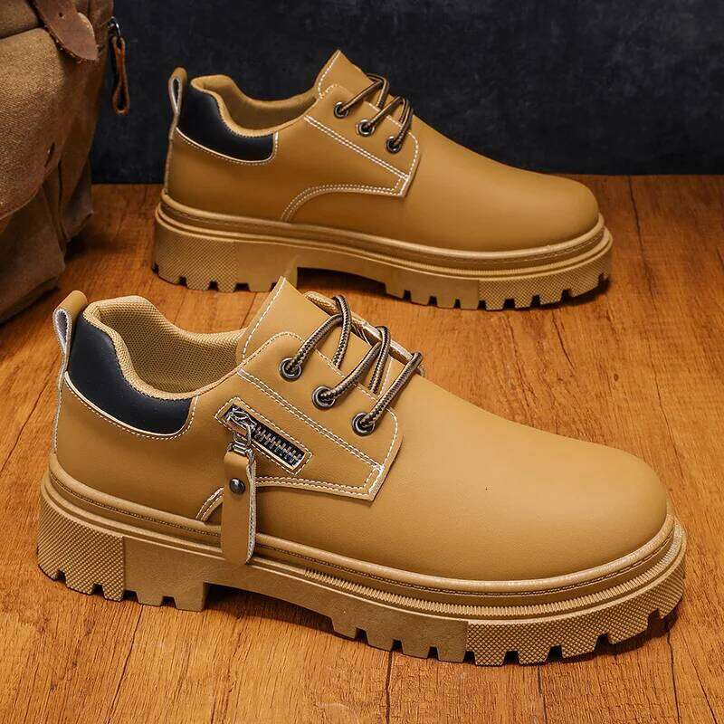 Spring and Autumn New Personalized Large Size Men's Formal Business Wear-Resistant Thick-Soled British Style Large-Toe Shoes, Trendy Casual Shoes