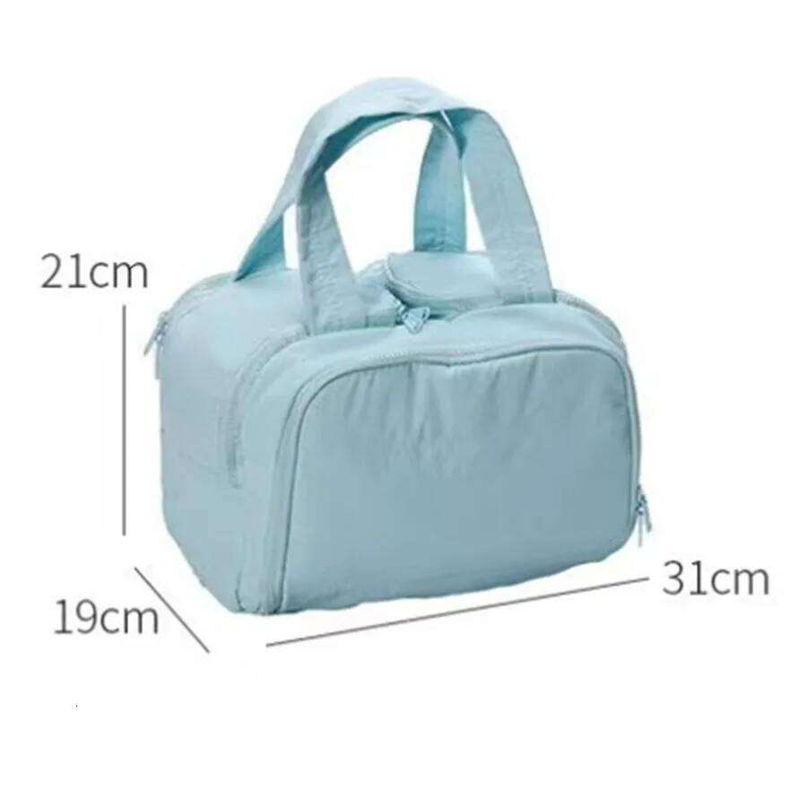 Double Wide Opening Large Capacity Fluffy Makeup Bag New Handheld High End Travel Portable Grooming and Storage Bags Practical Y260206