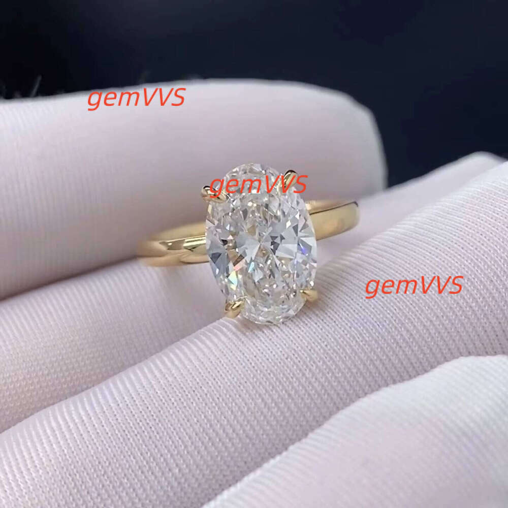 Anster IGI Certificated CVD HPHT Oval 2Ct 5Ct Lab Grown Diamond Custom 10K 14K 18K Solid Gold Ring Fine Jewelry