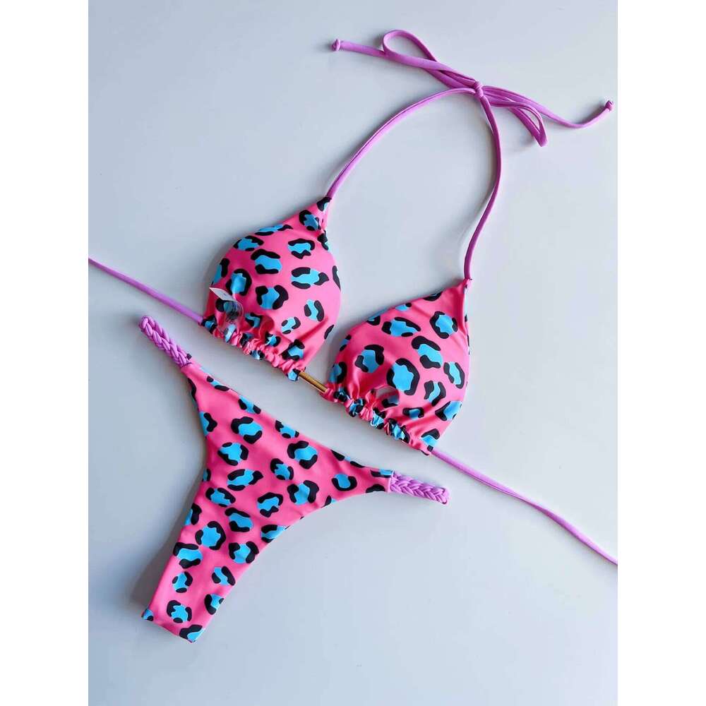 2024 Women Bikini suit Sexy Strap Printed Swimsuit XJ260206