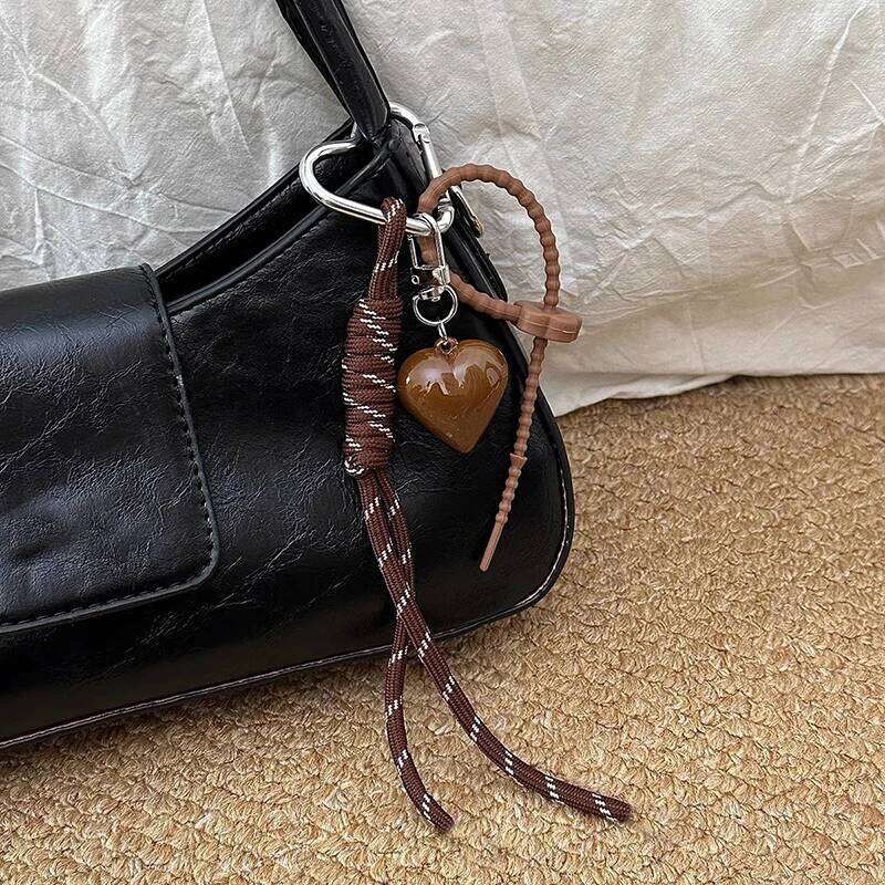1PC Fashion Creative Lock Pendant Keychain Keyring For Women Bag Charm Handbag Hanging Decoration Car Key Holder Y260205