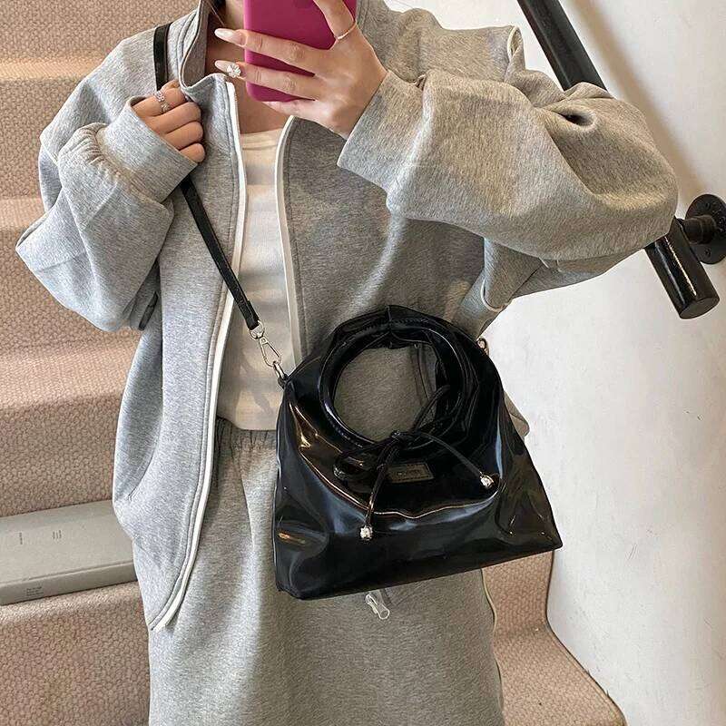 Sweet Bow Bucket Bag for Women 2025 New Style Simple and Casual Trendy Versatile Single Shoulder Underarm Handheld Y260205