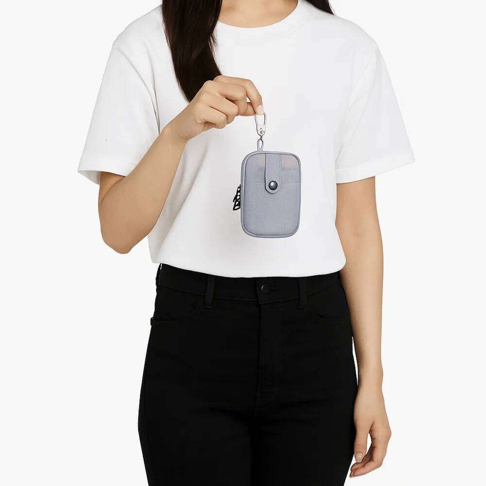 Portable Multifuctional Canvas Coin Purse Solid Color Square Earphone Lightweight Card Holder Mini Storage Bag Unisex Y260206