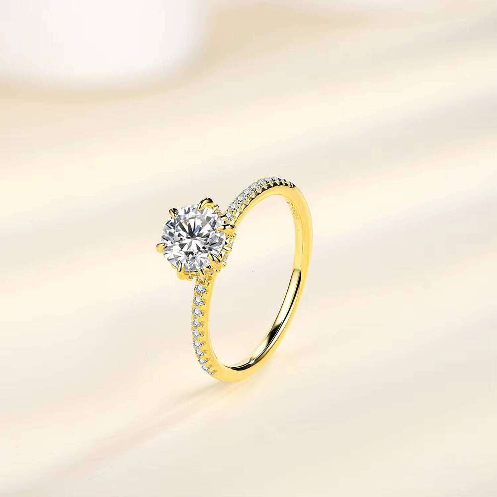 Silver Round Shape 1Ct Moissanite Wedding Band Vvs1 D 925 Engagement & Eternity For Women Diamond Ring