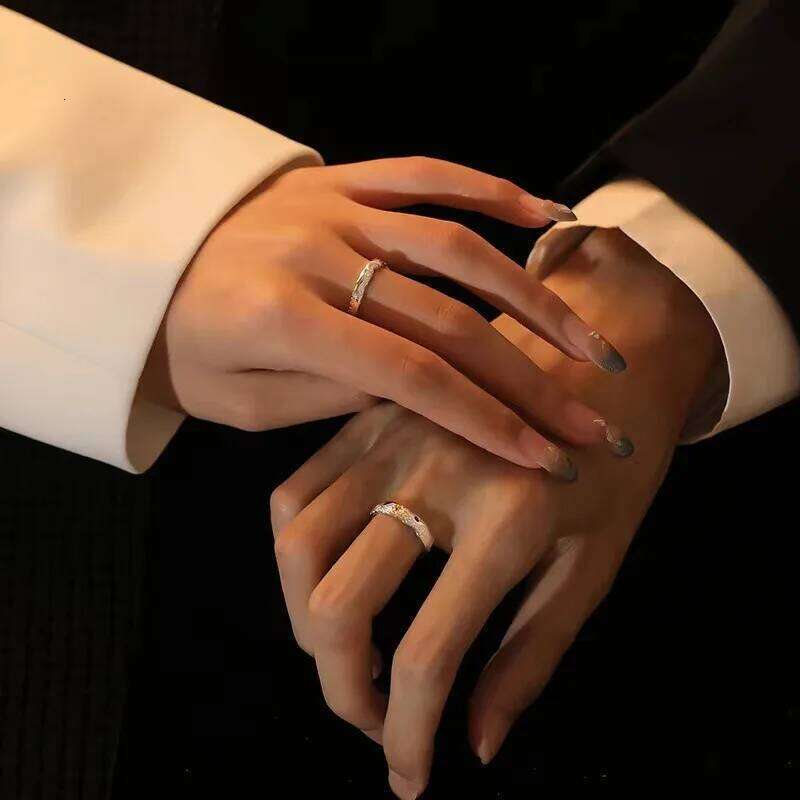 2pcs Couple 925 Sterling Silver Rings Sparkly Zircon for Women and Men Superior Luxury Wedding Jewelry Anniversary Gift Anillos W260206