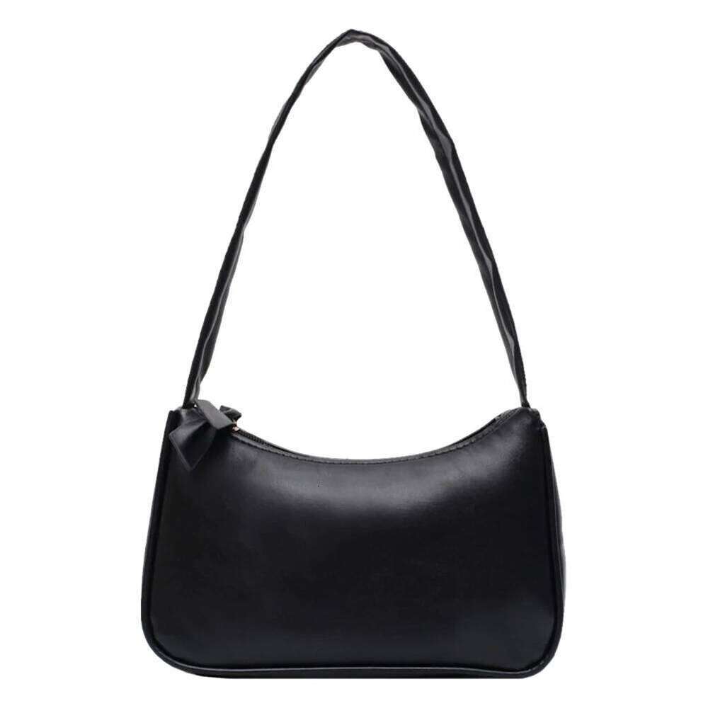 1Pc Retro Forearm Women's Bow Handbag PU Leather Bag For Outdoor shopping Y260205