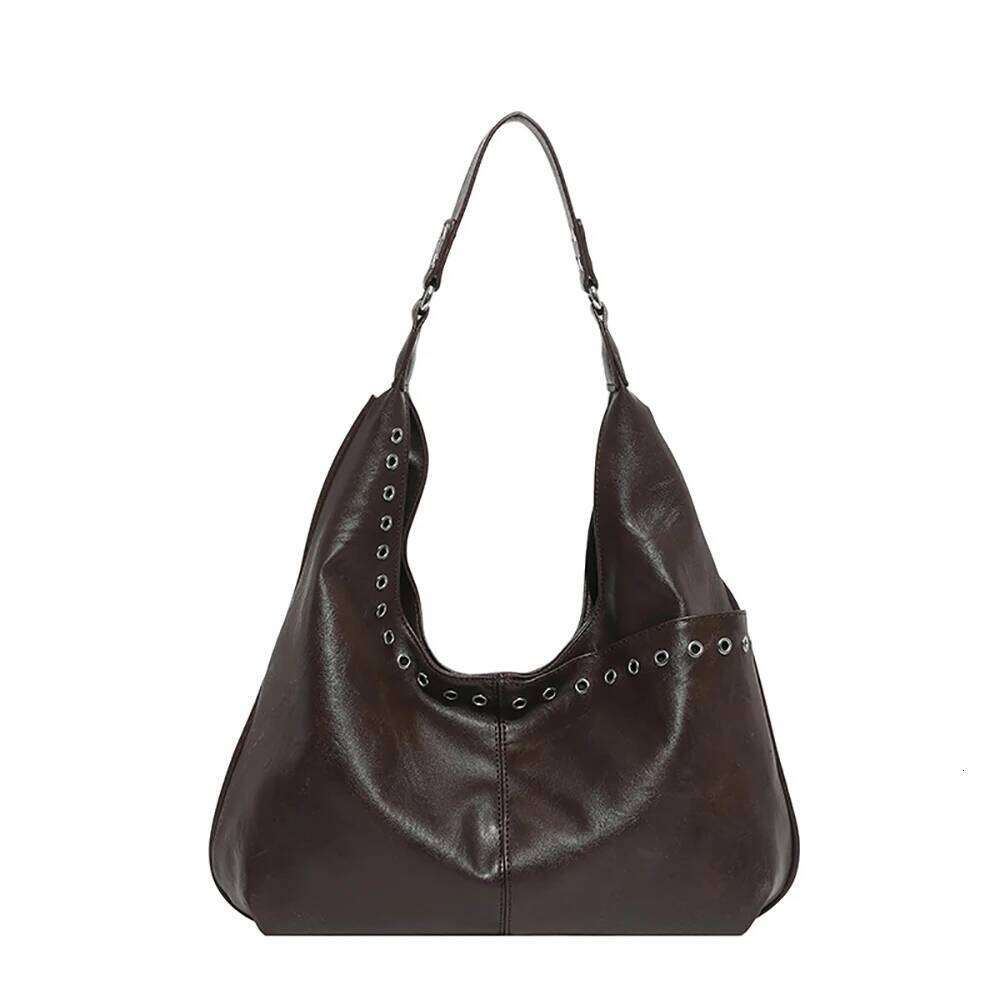 Women Large Capacity Soft Shoulder Bag Korean Style Solid Color Buckle Versatile Underarm Bags Commute All-Match Tote Handbags Y260205