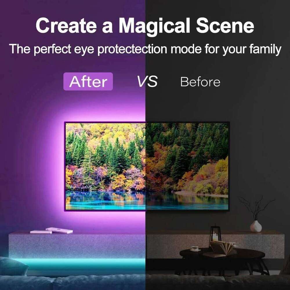 Rgb 5050 For Bedroom Bluetooth Tape Adhesive Smart Lights Strip Wifi Wall Led Decoration Z260206