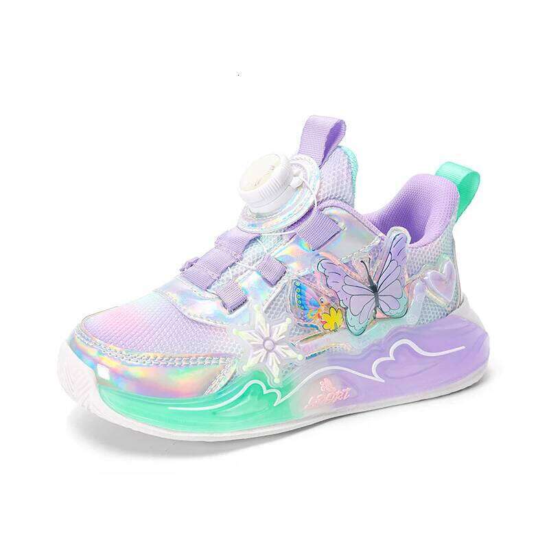 Cute Girls Children Pink Purple Butterfly Printed Kids Running School Sneaker Sports Tennis Shoes for girl 26Y0206