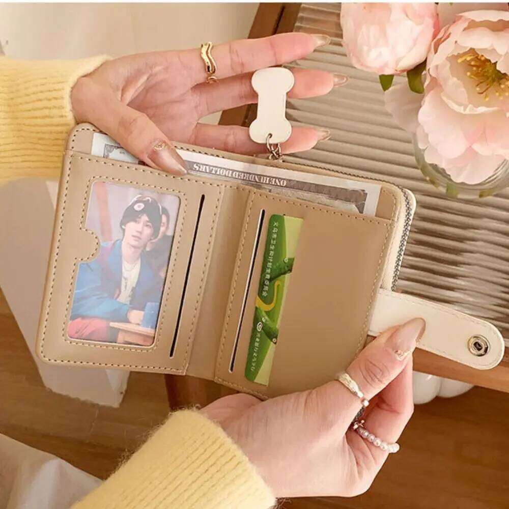 Portable Embroidery Dachshund Wallet Cute Multiple Sausage Dog Patterned Card Bag PU Leather Fashion Short Purse Daily Y260206