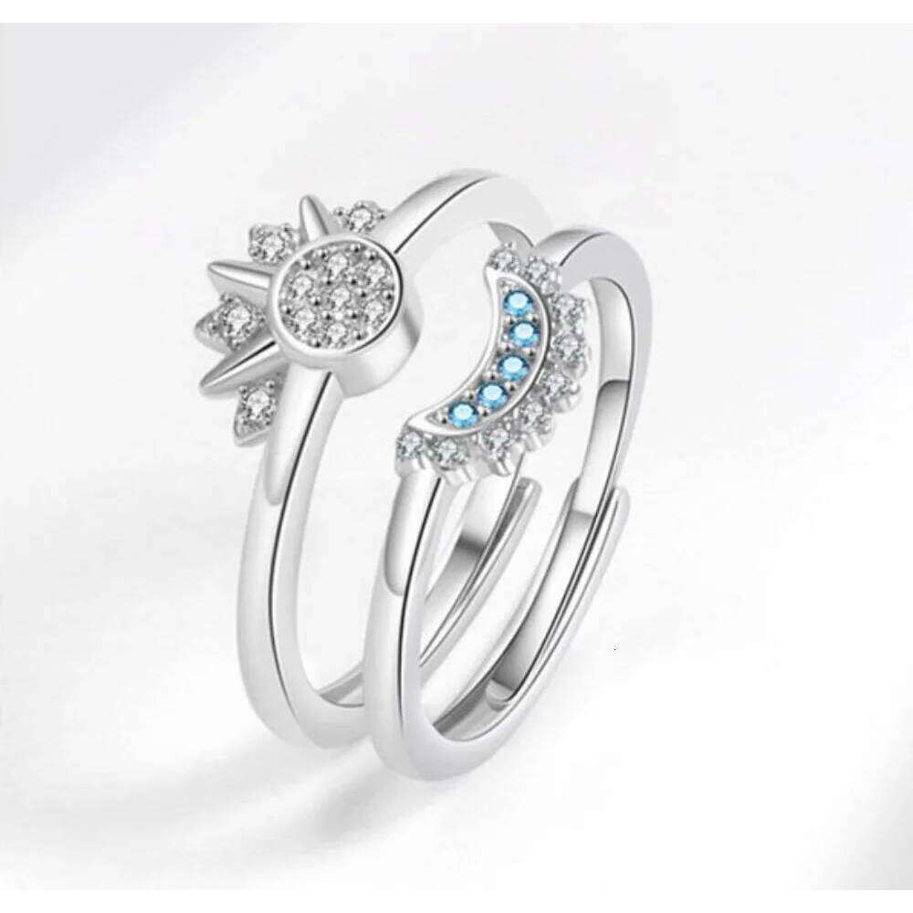 Hot Selling Fashion Sun and Moon Couple Ring For Women Men Jewelry Accessories Romantic Valentine's Day Gifts Wholesale W260206
