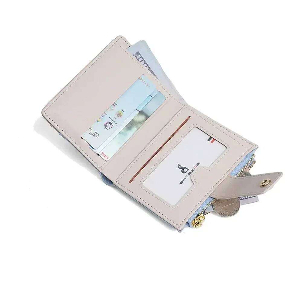 Women Ladies Plain Holder Cute Wallet with Card Slot Leather Purses Portable Coin Purse Large Capacity Money Bag Y260206