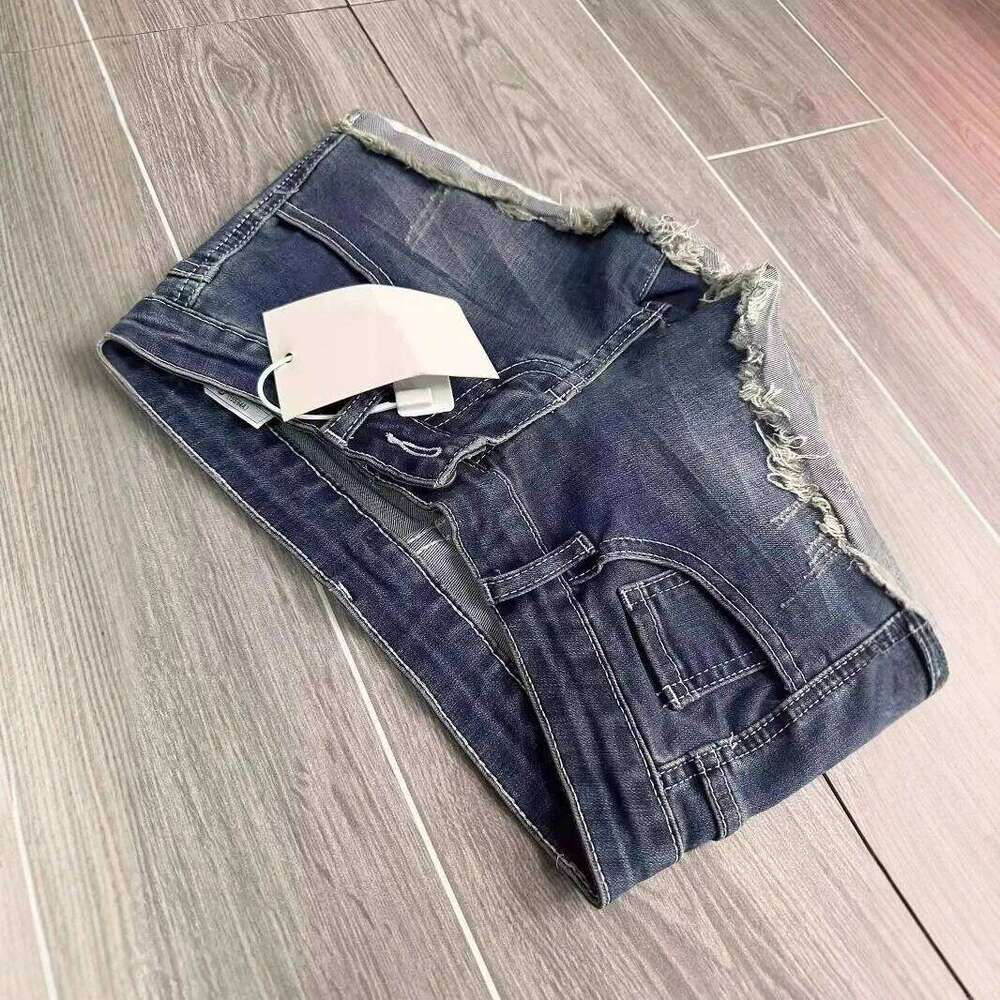 Women Fashion Low Waisted Rolled Denim Vintage Summer Casual Pocket Short Jeans Ladies Hotpants Shorts C260206