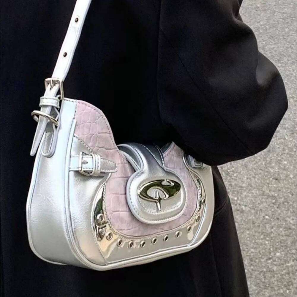 JIAERDI Hot Girls Y2k Handbag Women Vintage Moto Biker Leather Pink Shoulder Female Retro Casual Crossbody Bags Bolso Mujer Y260205