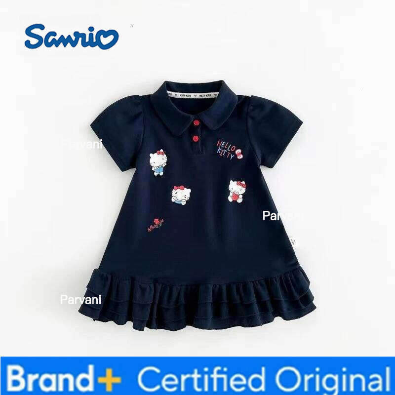 Sanrio Summer Baby Girls Cotton Dress Kid Children Hello Kitty Short Sleeve Clothes Cartoon Cute Sweet Princess Dresses H260206 - view 3
