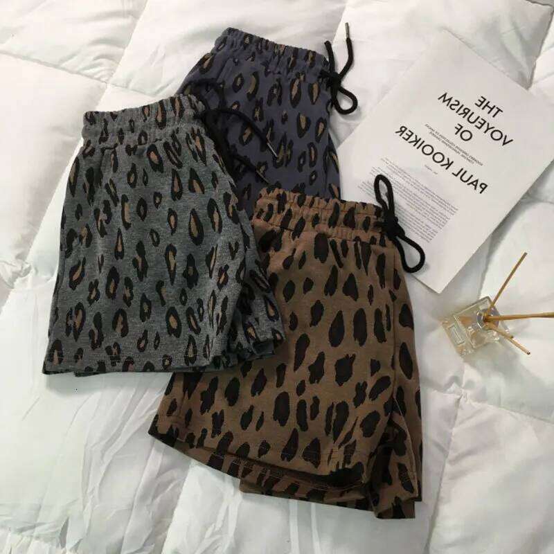 New Leopard Print Shorts Casual To Wear High-waisted, Slimming and Tight Wide-leg Hot Pants for Women XJ260206