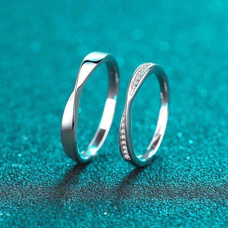 HAIMATONG PT950 Platinum Valentine's Day Gift Couple Moissanite Unisex Pair Ring Manufacturer Direct Supply Wholesale W260206