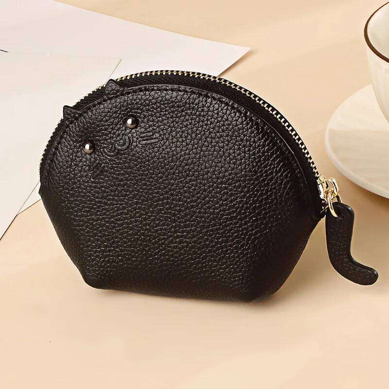 New Cute Cow Leather Women's Coin Purse Creative Card key lipstick storage bag Holder Wallet For Women Y260206