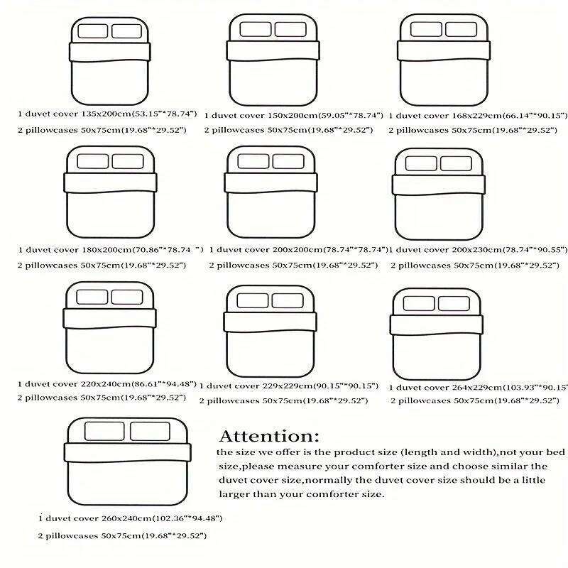 3pcs Duvet Set 1*Duvet Cover + 2*Pillowcase, Without Core, Pastoral style flowers Bedding Set, Soft Comfortable XJ260206